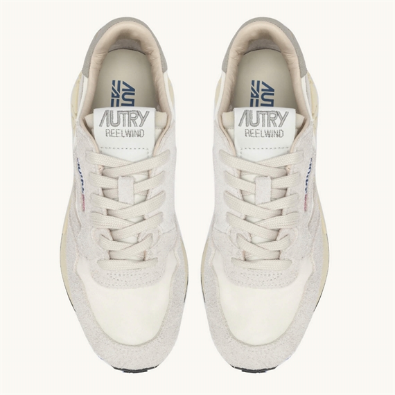 Autry Reelwind Low Sneakers, Beige Nylon & Suede 